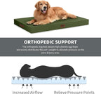 Outdoor Waterproof Orthopedic Dog Bed for Large Dogs | Egg Crate Foam for Joint Support, TPU Waterproof Layer, Machine Washable 1680D Oxford Cover, 36 x 27 Inch, Up to 65 lbs