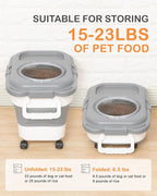 15-23 Lbs Dog Food Storage Container Airtight,Collapsible Pet Food Storage | Dog Food Container with Double Seal & Magnetic Lid,Cat Food Container with Wheels & Handle for Easy Moving,Small Jar,Scoop