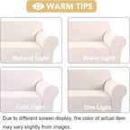 H.VERSAILTEX Armchair Cover Stretching Skid Resistance Couch Cover for Dogs Washable, Thick and Durable Soft High Spandex Jacquard Sofa Covers, Form Fitted Chair Slipcover(Armchair 31"-40", Ivory)