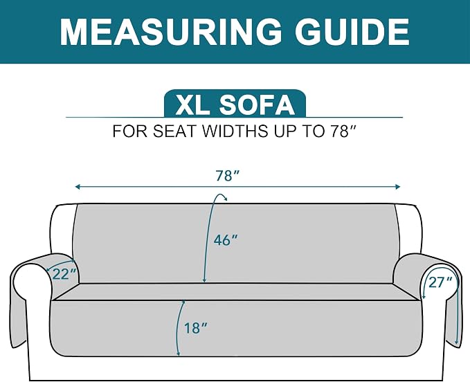 Turquoize 100% Waterproof Sofa Covers Couch Cover Sofa Cover for Dogs Couch Protector Triple Non-Slip Sofa Slipcover for 3 Cushion Couch Furniture Protector for Pets, Kids,Dog (XL Sofa 78", Pale Oak)