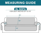 Turquoize 100% Waterproof Sofa Covers Couch Cover Sofa Cover for Dogs Couch Protector Triple Non-Slip Sofa Slipcover for 3 Cushion Couch Furniture Protector for Pets, Kids,Dog (XL Sofa 78", Ivory)