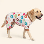 KYEESE Dog Pajamas, Soft Dog Pajamas for Large Dogs Boy Girl, Stretchy Dogs Pjs Velvet Pet Jumpsuit Sleepwear, Comfy Jammies Lightweight Pet Onesie Outfit, Donut, 3XL