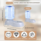 3 Gallon Automatic Dog Water Dispenser, 11L Large Dog Water Bowl Dispenser, Automatic Pet Water Dispenser Gravity Water Bowl for Dogs, Large Dog Drinking Fountain
