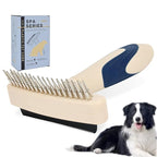 2-in-1 Pet Deshedding&Undercoat Rake Comb for Dogs and Cats | Double-Row Movable Metal Comb Teeth,Stainless Steel Deshedding Dog Brush,Pet Grooming Dematting Tool,Gentle Remove Loose Hair