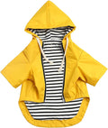 Dog Raincoat rain Jacket Raincoat Dogs Waterproof Small Medium Breeds Zip Closure Storage Pocket Harness Hole Yellow L