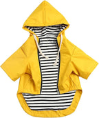 Dog Raincoat rain Jacket Raincoat Dogs Waterproof Small Medium Breeds Zip Closure Storage Pocket Harness Hole Yellow S