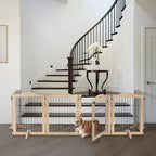 unipaws 132" Extra Wide Dog Gate and Pet Playpen with Walk Through Door