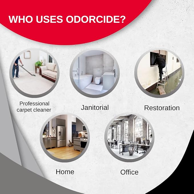 Odorcide Odor Eliminator Concentrate: Odor Eliminator for Strong Odor on Carpets, Hardwood & More - Smoke, Sweat & Pet Odor Eliminator for Home w/Non-Enzymatic Formula, 1 Gallon