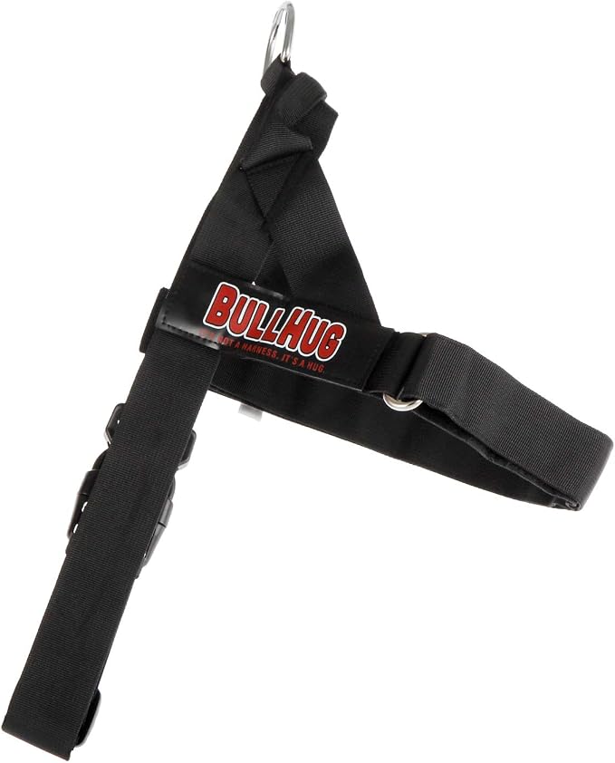 BULLHUG Adjustable Dog Harness– No Pull, No Choke – for English Bulldogs, French Bulldogs, Pugs & Broad-Chested Breeds – Easy, Safe Walks (Black, Medium)