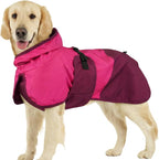 BRKURLEG Dog Raincoat, Waterproof Rain Jacket with Hood, Rose Red, XXXL | Adjustable Windproof Rainproof Jacket with Leash Hole, Reflective Breathable Rain Coat Poncho, for Small to Large Dogs