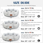 Small Dog Bed for Small Dogs, Cat Bed for Indoor Cats, Cooling Pet Bed for Puppy, Reversible Design with Cool-Touch Summer Side, Machine Washable with Non-Slip Bottom 25 Inch