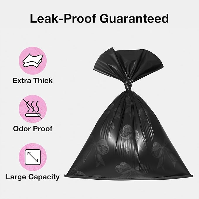 VETRESKA Dog Poop Bag Dispenser with 105 Counts, Rose & Honey Scented | Leak Proof and Extra Thick Pet Waste Bags for Dog Walking and Cat Litter