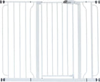 Regalo 36" Extra Tall and Wide Baby Gate, Bottom of Stairs & Doorways | Fits Openings 29"-49" Wide, Pressure Mounted with Door, For Babies, Toddlers & Pets, White