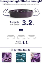LE TAUCI Dog Bowls Slow Feeder Ceramic, 1.5 Cup Slow Feeding Bowl for Small and Medium Breed, Puzzle Dog Food Bowl for Fast Eater, Maze Purple