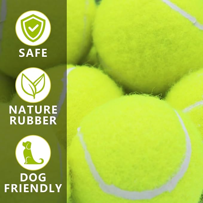 Magicorange Dog Tennis Balls, 40 Pack 2.5 inch Floatable Squeaky Tennis Balls for Fetch Exercise, Natural Rubber Squeaky Dog Balls Training Safe (Multicolor, 40 Pack)