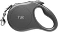TUG Quest Retractable Dog Leash | 360° Tangle-Free Retraction | 16 ft Strong Nylon Tape (Small, Black)