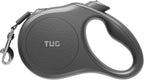 TUG Quest Retractable Dog Leash | 360° Tangle-Free Retraction | 16 ft Strong Nylon Tape (Small, Black)