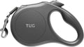 TUG Quest Retractable Dog Leash | 360° Tangle-Free Retraction | 16 ft Strong Nylon Tape (Large, Black)