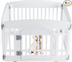 Sweetcrispy Plastic Dog Playpen, 4-Panel 24" Expandable & Durable Pet Fence for Medium Dogs - Indoor & Outdoor Portable Puppy Playpen with Secure Locking Door