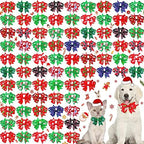 Maitys 80 Pcs Christmas Dog Bows Snowman Pet Collar Bow Ties Holiday by Maitys