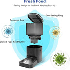 2.4G Automatic Cat Feeder, 4L WiFi Food Dispenser with 10s Voice Recorder, Pet Feeder up to 10 Meals per Day, Timed Cat Feeder with Dry Food Sealed Ring