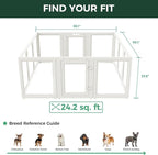 FXW AuraSpace Clear Acrylic Indoor Dog Playpen, 24" H, 12 Panels, White | Open View, Modern Home Fit, No Climbing Bars, Tool-Free Setup, For Puppies & Small Dogs