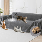 Loiion Cat Scratch Proof Furniture Protector Waterproof Sofa Cover 150"x91" | Pet-Friendly Couch Protector, Anti-Scratch & Anti-Slip Sofa Cover For Cats Dogs Kids, Machine Washable