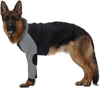 Lelepet Dog Recovery Suit for Front Legs, Dog Sleeve to Stop Licking Black | Elbow Protector for Leg Injuries Shoulder Wounds After Surgery Male Female,Zippered Long-Sleeved Shirt Cone Alternative S-3XL