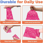 Best Pet Supplies Poop Bags for Dogs - Pink Heart, 150 Count | Scented, Leak-proof, Easy-Tear perforations, 15 Thick Bags per roll, Outdoor Walking & Travel, Fits Standard Holders