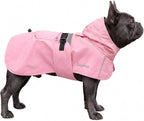 Luciphia Dog Raincoat, Adjustable Hooded Reflective Jacket with Pocket | Pink Large dog rain jacket with leash hole, buckle-on, non-stick fur. For daily walks.