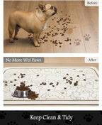 Pet Feeding Mat-Absorbent Dog Mat for Food and Water Bowl-No Stains Quick Dry Water Dispenser Mat-Dog Accessories Pet Supplies-Bowl for Messy Drinkers（FRAMEDOGS,23"x34"