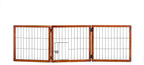 Carlson 22"-62" Super Wide Dog Gate with Small Pet Door, Premium Wooden 3-Panel Pet Gate for Doorways & Hallways