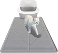 Mofason Cat Litter Mat Litter Trapping Mat XXL Grey Silicone Litter Box Mat | Waterproof 38"x25" kitty litter mat for floor; extra large litter trapping, litter matt for cat litterbox easy clean pet mat
