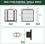 FXW Rollick Dog Playpen with Fence-to-Wall Anchors, 24" H, 8 Panels | Heavy-Duty & Easy setup Play Area, Flexible Boundaries, Indoor & Yard, For Puppies & Small Dogs, Patented