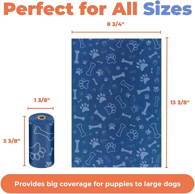 Best Pet Supplies Poop Bags for Dogs - Royal Blue, 150 Count | Scented, Leak-proof, Easy-Tear perforations, 15 Thick Bags per roll, Outdoor Walking & Travel, Fits Standard Holders