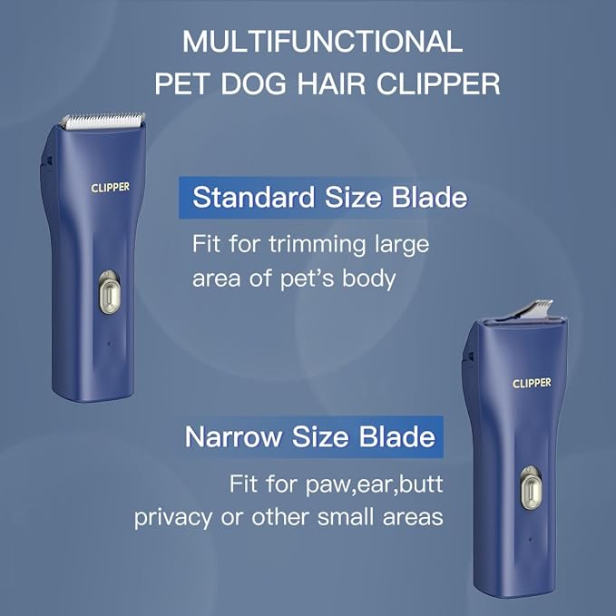 Dog Grooming Kit Clipper for Thick Coat | Low Noise, Cordless Cat Hair Trimmer, Rechargeable Shaver Pet Grooming Tools