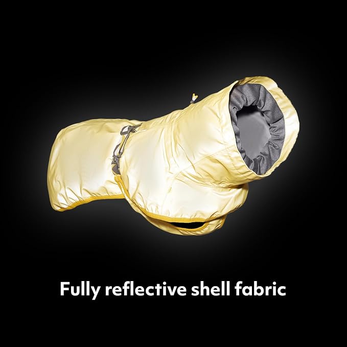 Hurtta Mudventure Reflective Dog Coat, Turmeric, 10 in