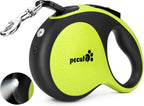 Retractable Dog Leash for Large Dog with Light Rechargeable, 16ft Heavy Duty Retractable Pet Leash with One-Button Control, Anti-Twist Protection, Reflective Leash for Large Dogs Up to 110 lbs