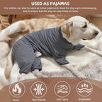 Dog Pyjamas PJS Sweater Clothes and Home Clothing Suitable for Small to Medium Breeds of Dogs, Dog Neutering Suits, Extra-Large Stretch Fabric, Four-Legged Clothes(Thin Forid Gray, L)
