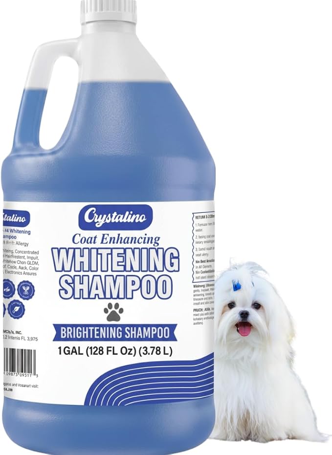 (1 Gallon) Dog Whitening Shampoo for White Dogs, Purple Dog Shampoo Whitening for Dogs White Coat, Blueberry Facial, para Perros Blancos
