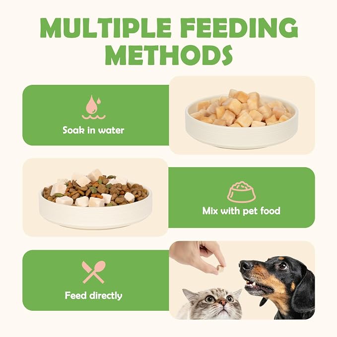 Freeze-Dried Chicken Treats for Dogs and Cats, 6 oz | Single Ingredient, High Protein Recipe, Grain-Free Snack, Food Topper Use, Training Treats