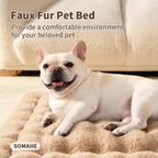 SOMAHE Plush Pet Bed Mat, Machine Washable, Medium 27x20 Latte Coffee | Machine Washable + Non-Slip Paw Bottom: plush pet mat stays fluffy and steadier for large cats and small dogs.