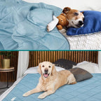 PetAmi Premium Cooling Dog Blanket | Lightweight Fluffy Pet Throw Blanket Bed Cover for Dogs, Cat, Puppies | Pet Blanket Furniture Protector Couch Sofa | Reversible Fuzzy Cozy | 60x80, Dusty Blue
