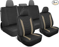Motor Trend Neoprene Waterproof Seat Covers for Cars, Trucks, & SUV – Black & Beige Automotive Interior Protectors - Rear Split Bench Protector for Kids Dogs & Pets – Forros para Asientos de Carro