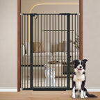 Fairy Baby 51.1" Extra Tall Pet Gate for Doorway 29.5"-40.5" Wide Dog Gate | Dog Barrier Indoor for Cat Doggie Puppy, No Jumping Over & No Climb Cat Gate, Auto-Close Metal Child Safety Proof Gate, Black