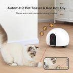 Pet Camera Robot with Treat Dispenser & Laser, Moving Cat Robot Camera for Dogs and Cats with Two-Way Audio, App Remote Control, Auto Recharge, Night Vision