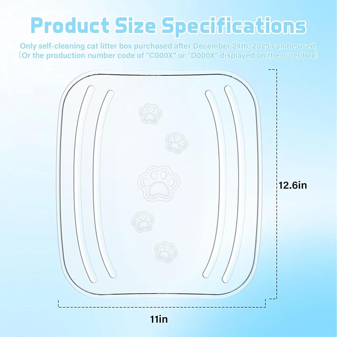 DuckSky (3 Pack) Plastic Base Tray Replacement Part for 65L+9L Self Cleaning Litter Box, Transparent, Cat Litter Collection Accessories [Only Compatible with Orders Purchased After December 23, 2025]