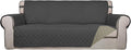 PureFit Reversible Quilted Sofa Cover, Water Resistant Slipcover Furniture Protector, Washable Couch Cover with Non Slip Foam and Elastic Straps for Kids, Pets (X Large, Dark Gray/Beige) | Dark Gray/Beige, Water Resistant Couch Protector, Washable Pet ...