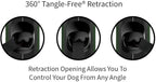TUG Oval 360° Tangle-Free Retractable Dog Leash with Integrated Waste Bag Dispenser (Small, Green)