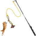 Flirt Pole for Dogs Interactive Chase Toy for Large Medium Small Puppy Dogs | For Chase and Tug of War, Dog Teaser Wand with Lure, Chewing Toy, for Outdoor Exercise & Training,Easy to Use,Carry, Sturdy